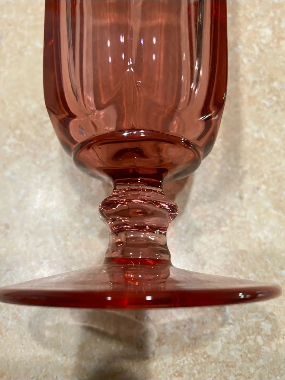 2 Imperial Glass OLD WILLIAMSBURG Pink 7.25” Ice Tea Glasses Vintage pressed